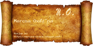 Mercsa Oxána névjegykártya